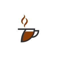 conceito de logotipo de design de ícone de xícara de café número 7 vetor