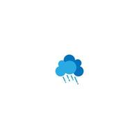 conceito de ícone de logotipo de nuvem chuvosa vetor