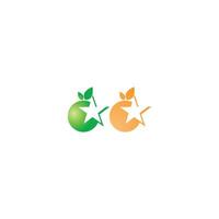 logotipo de ícone de fruta laranja vetor