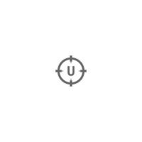 círculo moderno tiro minimalista u logotipo carta design criativo vetor