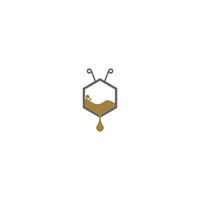 logotipo de favo de mel, conceito de design de ícone de logotipo de mel de folha vetor