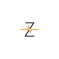 logotipo do ícone da letra z combinado com o design do ícone de pulso vetor