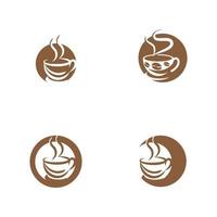 xícara de café logotipo modelo vetor ícone design