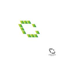 design de conceito de ícone de logotipo quadrado letra c vetor