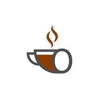 design de ícone de xícara de café letra o conceito de logotipo vetor