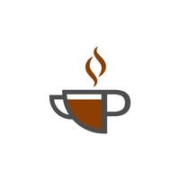 conceito de logotipo de letra p design de ícone de xícara de café vetor