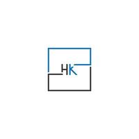 conceito de design de carta de logotipo hk vetor