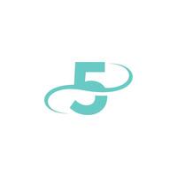 vetor de design de ícone de logotipo número 5