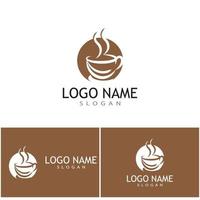 xícara de café logotipo modelo vetor ícone design