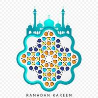 fundo criativo islâmico com mosaico islâmico e mesquita vetor