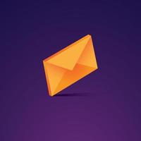 ícones de envelope de correio com fundo roxo vetor