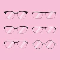 óculos extravagantes silhuetas armações de óculos de sol com fundo rosa vetor