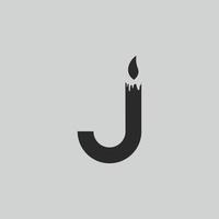 modelo de ícone de vetor de design de logotipo de vela j logotipo de letra inicial