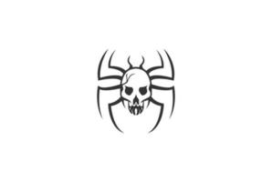crânio de aranha assustador vintage para o festival de halloween ou vetor de design de logotipo de tatuagem