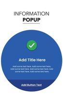 design pop-up de informações circulares para web e aplicativo vetor
