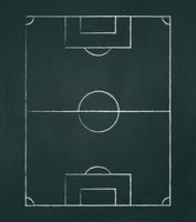 fundo de quadro-negro com marcações oficiais de futebol pintadas - vetor