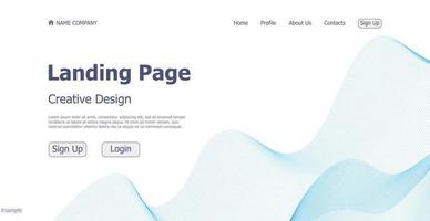página de destino de modelo de web branco conceito de design de página de destino de site digital - vetor