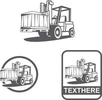 conjunto de logotipo de empilhadeira de caminhão