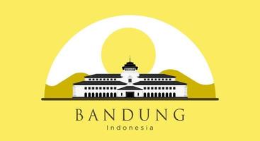 ilustração vetorial de estilo simples gedung sate o ícone de bandung, java ocidental, indonésia vetor