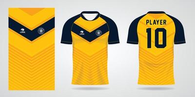 modelo de design de esporte de camisa de futebol amarelo vetor