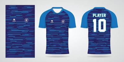 modelo de design de esporte de camisa de futebol azul vetor