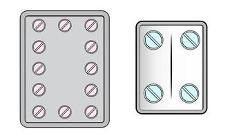 um pacote de bolha de pílula anticoncepcional típico em fundo branco vetor