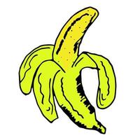 ilustração de banana brilhante e suculenta, em um fundo branco. vetor