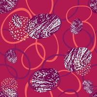 fundo abstrato vermelho sem costura feito de conjunto de anéis, com ilustração texture.vector, círculos irregulares, fundo de impressão de roupas, cinza rosa. ilustração vetorial vetor