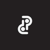 design de logotipo de monograma de letra inicial dp. vetor