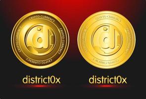 símbolo do logotipo da moeda criptográfica dnt district0x vetor