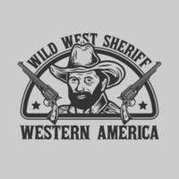 distintivo vintage de cowboys do oeste selvagem vetor