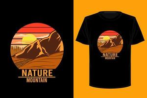 design de camiseta vintage retrô de montanha de natureza vetor