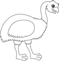 emu animal para colorir isolado para crianças vetor