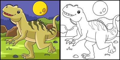 desenho de animal de dinossauro yangchuanossauro para colorir vetor