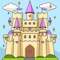 ilustração de desenho animado colorido de grande castelo vetor