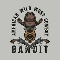 distintivo vintage de cowboys do oeste selvagem