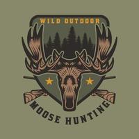 distintivo de emblema de caça e aventura vintage