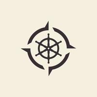 guia de bússola design de logotipo de navio vetor ícone ilustração ideia criativa gráfica