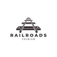 ferrovia trilhos trem logotipo vetor ícone símbolo ilustração modelo de design