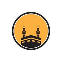 logotipo de viagem de meca kaaba islâmico vetor ícone símbolo ilustração design