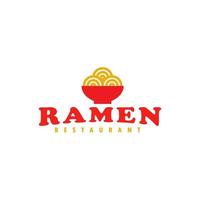 macarrão de ramen de comida japonesa com pauzinhos com design de símbolo de ícone de vetor de logotipo de ilustração de tigela