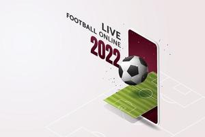 conceito de futebol online com celular 3D e futebol em fundo amarelo  2135707 Vetor no Vecteezy