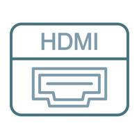 linha de porta hdmi ícone de duas cores vetor