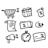 símbolo de elemento de doodle desenhado à mão para cartão de fidelidade, ícone de ilustração do programa de incentivo vetor