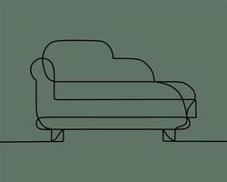 desenho de linha contínua no sofá vetor