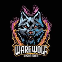 logotipo do lobo para logotipo da equipe ou basquete e esportes vetor