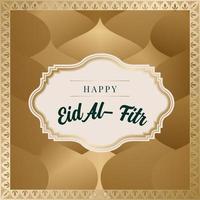 o plano de fundo do post de saudação do eid. ilustração de mesquita dourada como cartão de felicitações. vetor