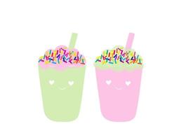 ilustração vetorial de copo de sorvete colorido vetor