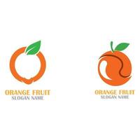 vetor de conceito de design de logotipo de frutas laranja, ilustração de modelo de logotipo laranja