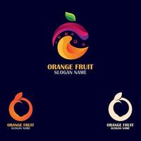 vetor de conceito de design de logotipo de frutas laranja, ilustração de modelo de logotipo laranja